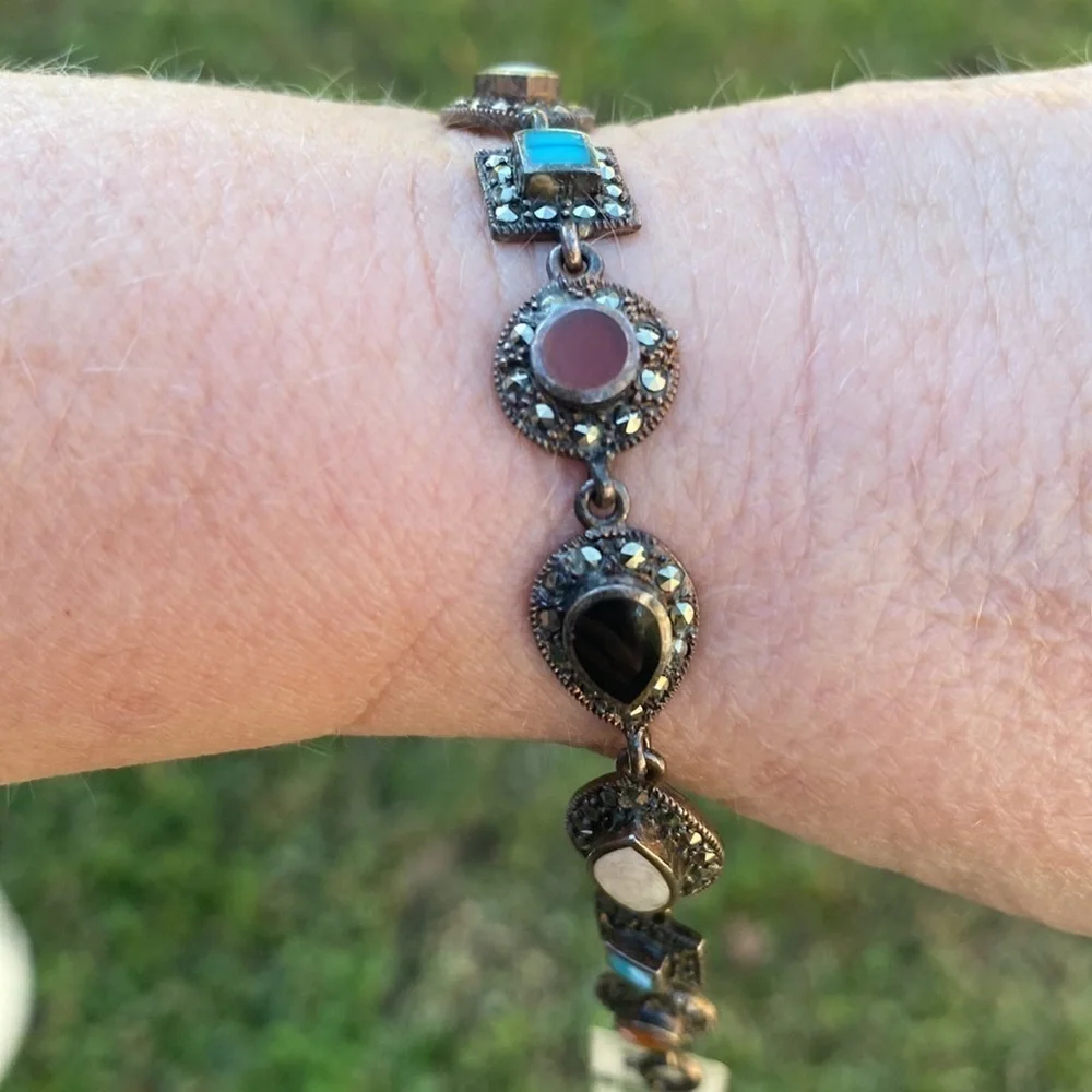 Women’s NWT multi gemstone marcasite Bracelet